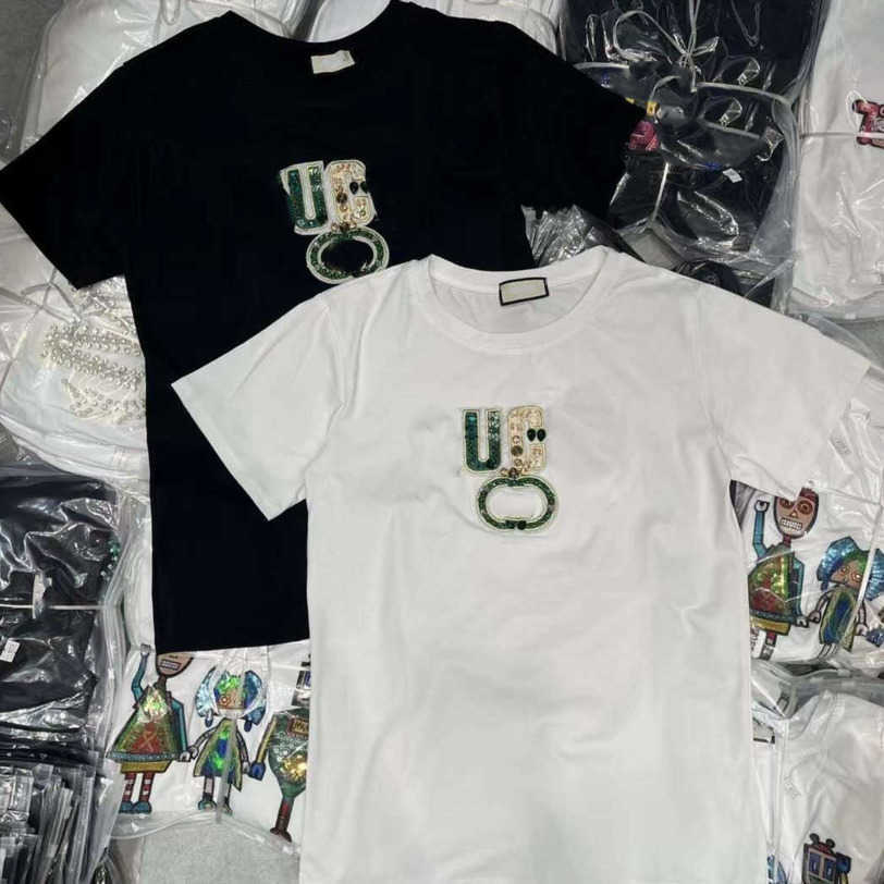 

23ss New fashion Women' T-shirt Short sleeve Brand Short sleeve shirt Temperament Spring and autumn popular T-shirt top a1, White