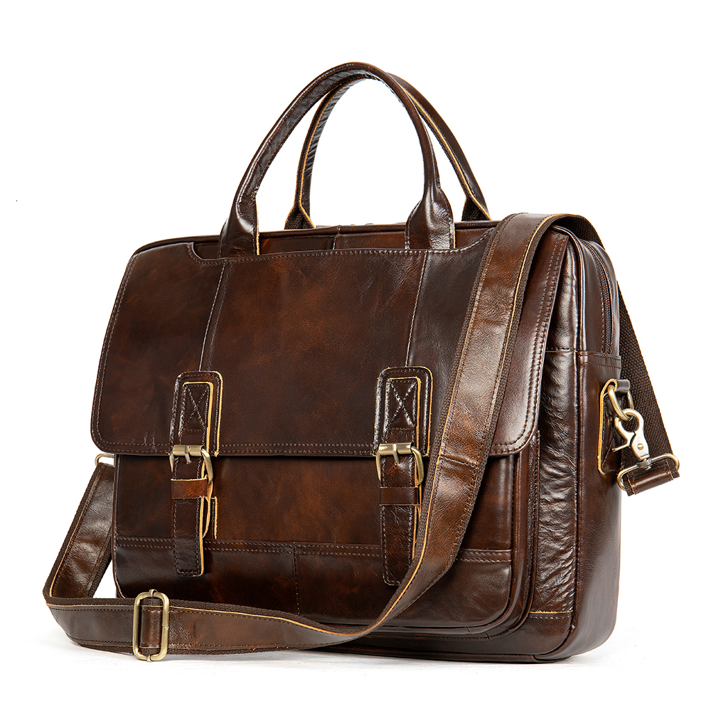 

Briefcases Travel Laptop Bag for Men Large Genuine Leather Handbag Male Business Briefcase Fashion Real Cowhide Computer Shoulder 230216, 1116-coffee
