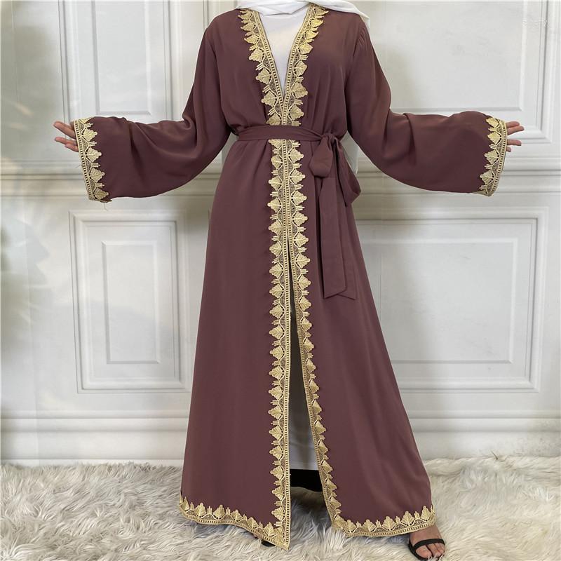 

Ethnic Clothing Middle East Muslim Fashion Embroidered Robe Turkish Cardigan Islamic Long Dress Abayas For Women Dubai