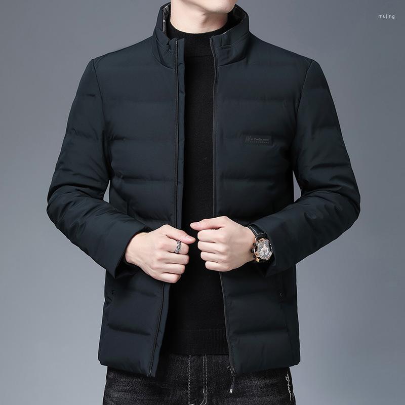 

Men's Down 2023 Winter Hengyuanxiang Middle Aged Jacket Casual Stand Collar, Black