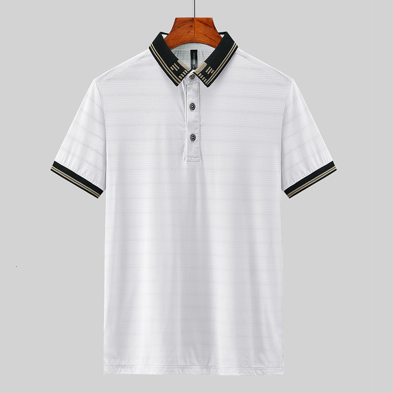 

Men's Polos Korea Style Solid Brand Fashion Black White Polo Shirts Short Sleeve Men's Summer Breathable Tops Tee Oversize 6XL 7XL 8XL 230217, 8927 g