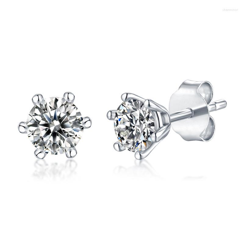 

Stud Earrings S925 Silver Rain Snow Women's Temperament Moissanite Six Claw Christmas Exquisite Gift
