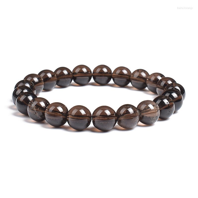 

Strand Natural Smoky Quartzs Crystal Bracelet High Quality Round 4-12 MM Beads Bracelets Healing Energy Tea Rock Crystals Jewelry Gifts