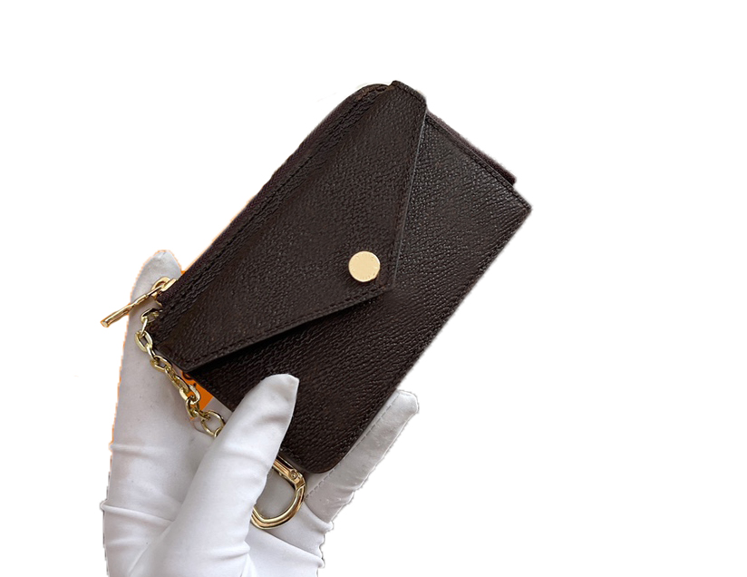 

Fashion designer wallets luxury Recto Verso purse men women clutch bags Highs quality monograms coin purses zipper card holder with original box dust bag, 69431#white plaid-pink inside