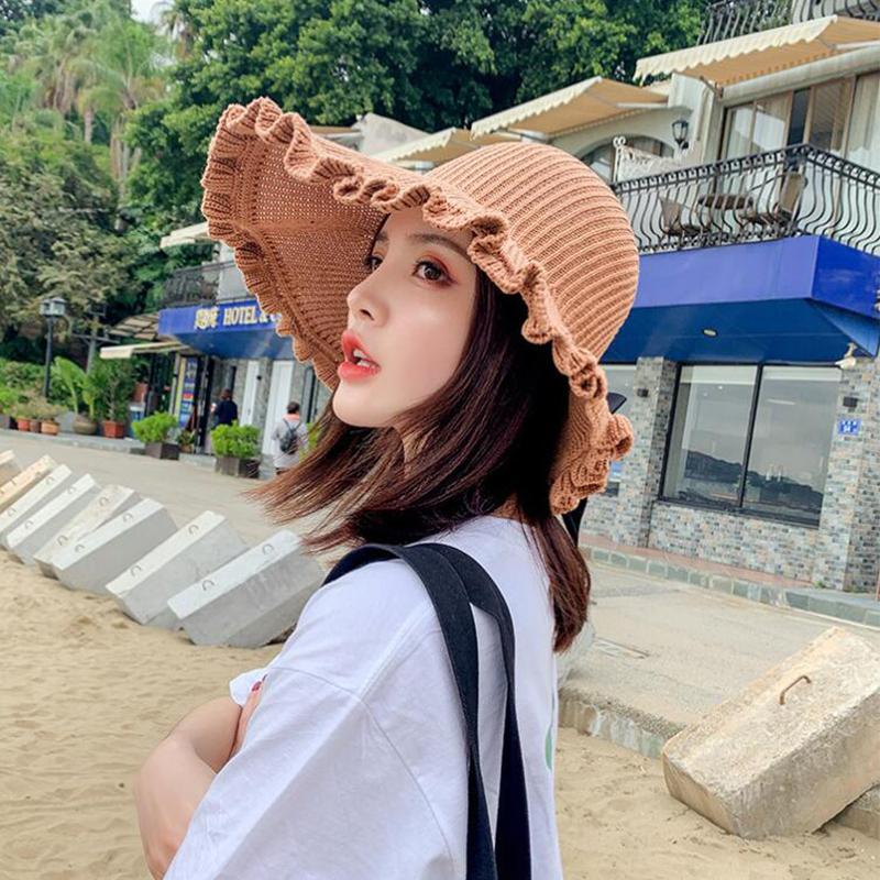 

Wide Brim Hats Women's Summer Straw Empty Ceiling Sun Hat Outing Visor Holiday UV Protection Cap Large Seaside Beach HatWide, Khaki