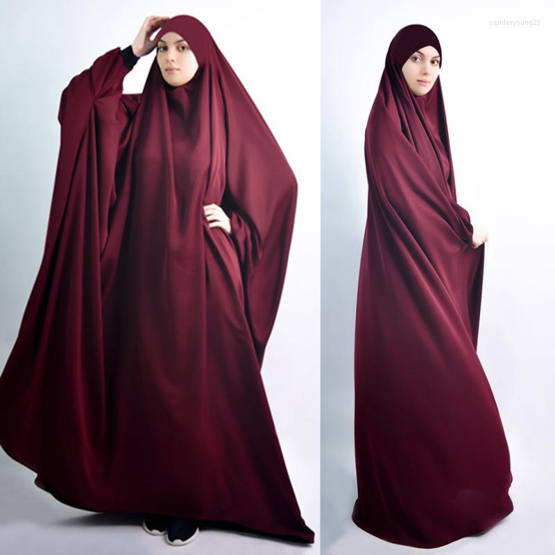 

Ethnic Clothing Ramadan Hooded Muslim Women Hijab Dress Prayer Garment Jilbab Abaya Long Khimar Eid Gown Abayas Dubai Turkey Islamic Clothes