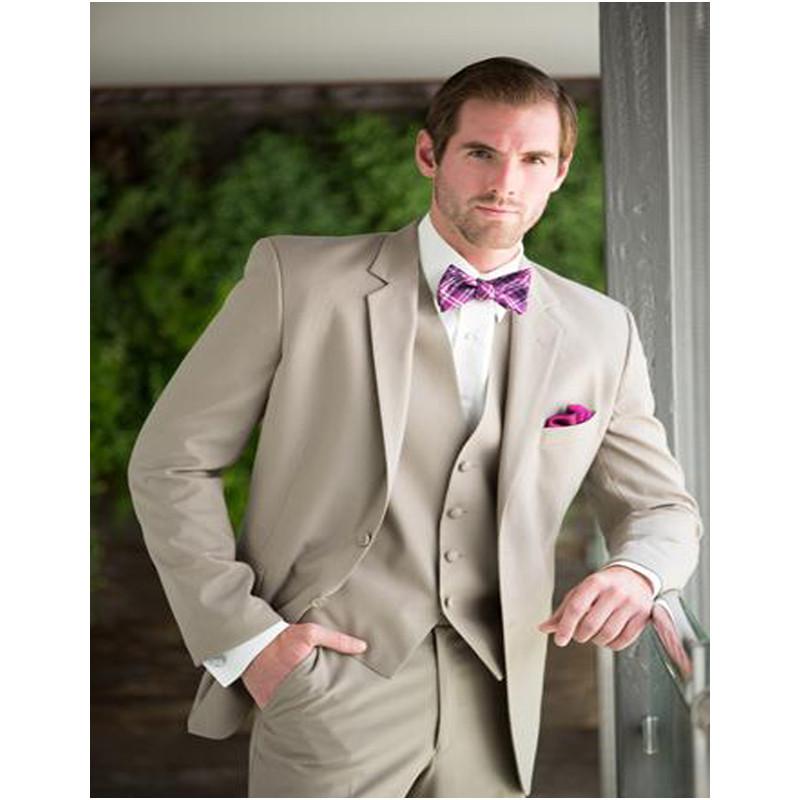 

Men's Suits & Blazers Gentleman Style Beige Mens Wedding Tuxedos Notched Lapel Two Buttons Groomsmen (jacket Pants Vest), Royal blue