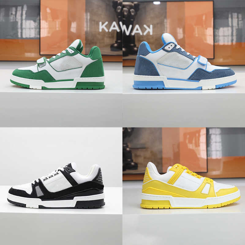 

Designers Men Trainer Sneaker Womens Top Leather Shoes Printing Embossed Grained Rubber Runner Trainers Platform Low Sneakers Casual Shoe 35-46 With Box NO268, 12