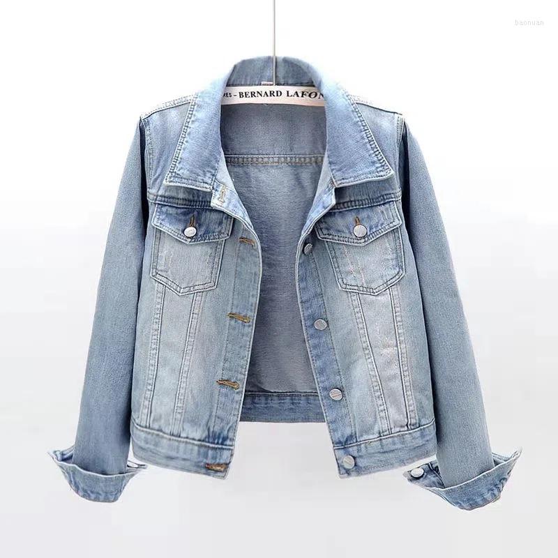 

Women' Jackets Jeans Jacket Women 2023 Spring Coat Vintage Loose Denim Outerwear Autumn Chic Ladies, Blue