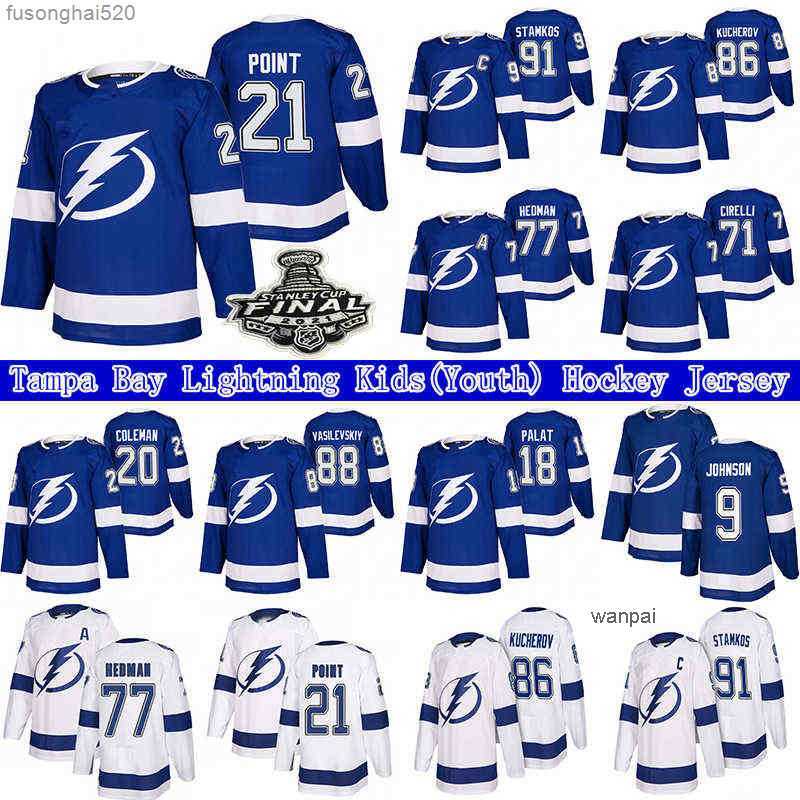 

2023 86 Nikita Kucherov Tampa Bay Lightning Kids(Youth) Jersey 77 Victor Hedman 91 Stamkos 21 Brayden Point 71 Anthony Cirelli Hockey Jerseys, White no pacth