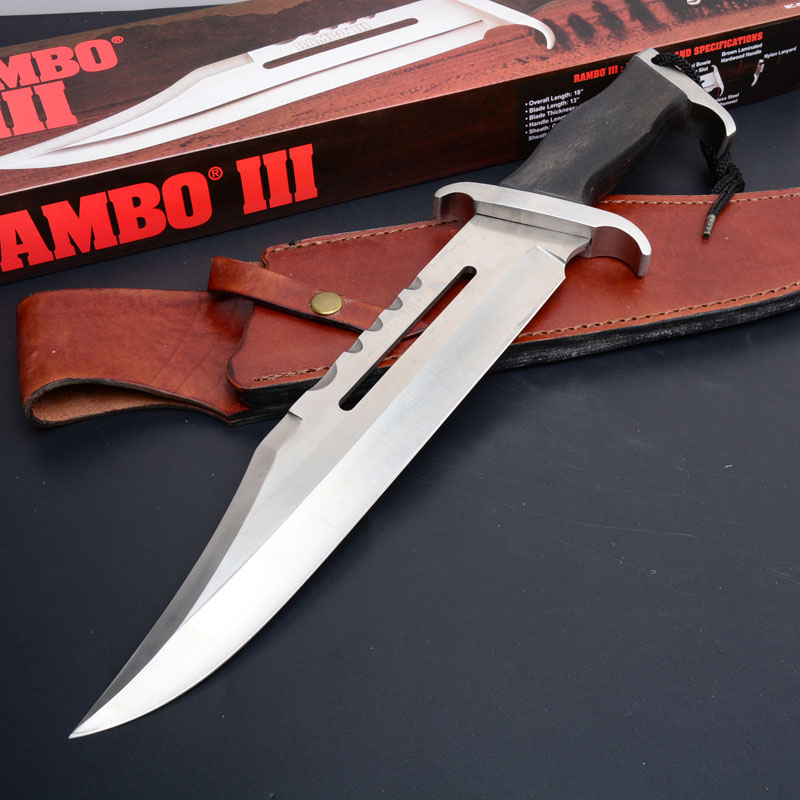 

Rambo-III 420J2 Fixed Blade Knife Kitchen Knives Rescue Utility EDC Tools