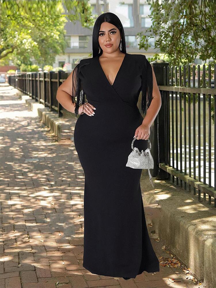 

Plus Size Dresses Evening Turkey Maxi For Chubby Women Chic And Elegant Retro Vintage Dress Wholesale Bulk Drop, Black