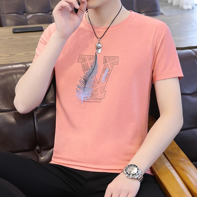 

Men's T Shirts Short Sleeve Shirt Men's Printed Round Collar Summer Casual Half-sleeve Slim Handsome Bottom, Black