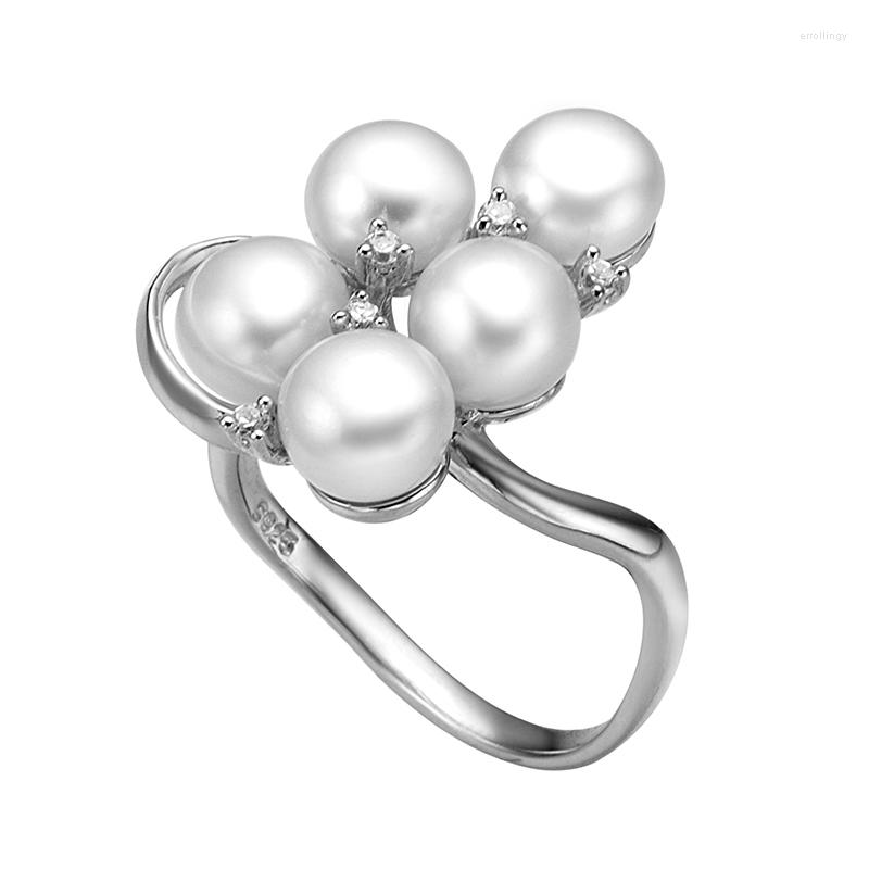 

Cluster Rings Sinya Birthday Gift Jewelry 925 Sterling Silver Ring For Women Girl With 5 Pcs Genuine Natural Pearls Wedding Band