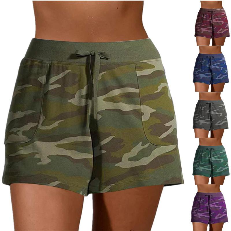 

Women' Shorts 2023 Summer Women' Camouflage Sports Casual Lace-up Women, Claret