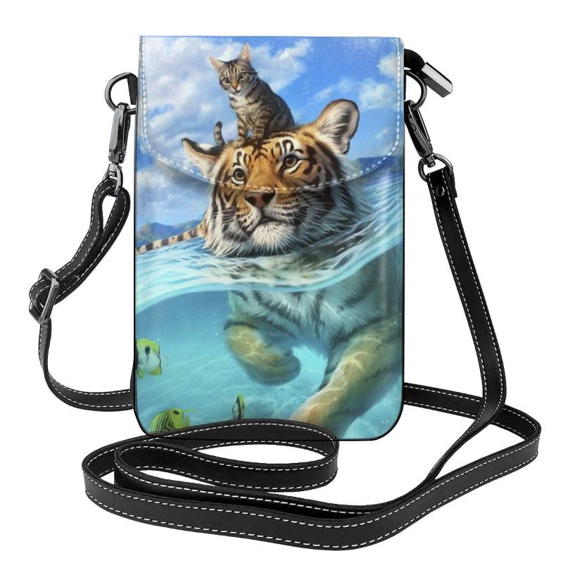 

Evening Bags Tiger A Big Adventure Shoulder Bag Animal Gifts Reusable Women Leather Business Student PurseEvening
