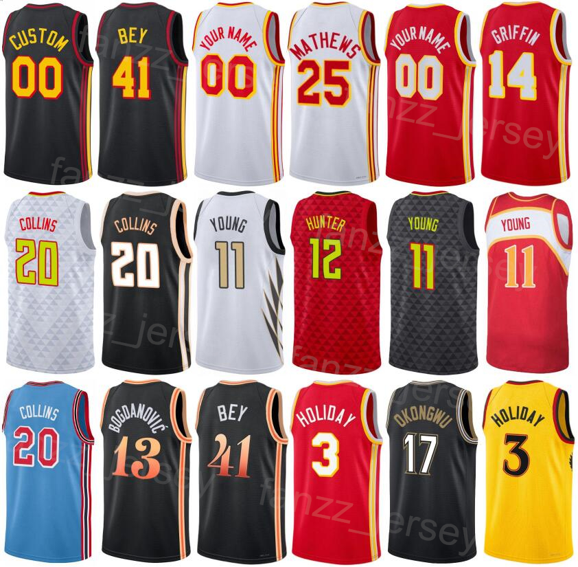 

Print Statement Basketball Clint Capela Jerseys 15 Dejounte Murray 5 AJ Griffin 14 Aaron Holiday 3 Onyeka Okongwu 17 Jalen Johnson 1 Trent Forrest 2 Uniform Man Woman, Black