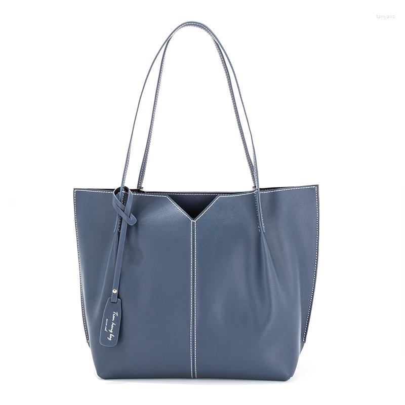 

Evening Bags Arrival Soft Split Leather Handbag Fashion Lady Shoulder Bag With Purse Pocket Women Messenger Big Tote Bolsas, 01-black