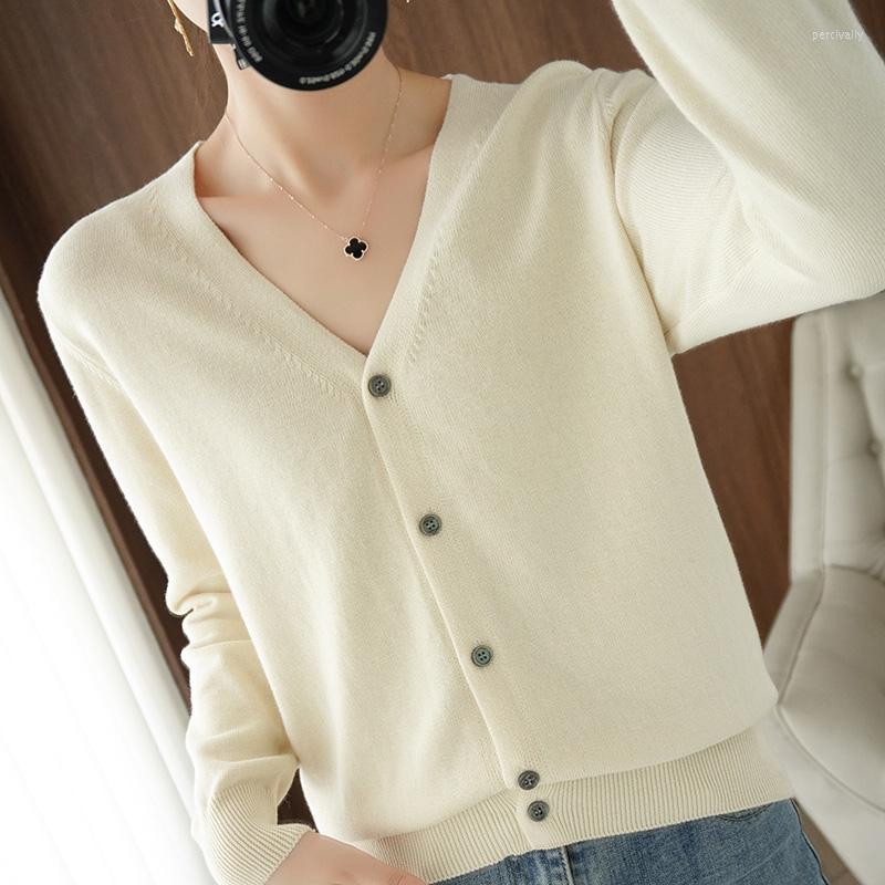 

Women' Knits Pure Cotton Line Fashion All Match Short Knit Cardigan Women Early Autumn Slimming Long Sleeve Outside A Small Shirt Woman, Sky blue