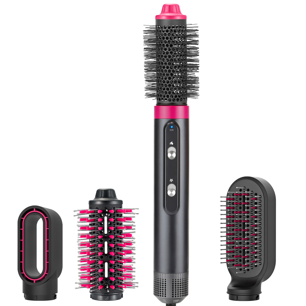 

Interchangeable 4 in 1 Hair Brush Dryer Set Negative Ionic Electronic Hair Dryer and Curler Straightening Hot Air Brush