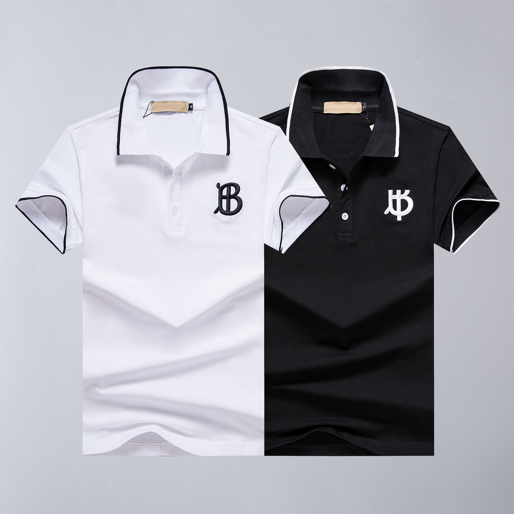 

Mens Luxury Designer T-B Polo Shirt Men's Fashion Top T shirt Short Sleeve Summer Leisure Sports Tees Black and White Asian Size M-3XL