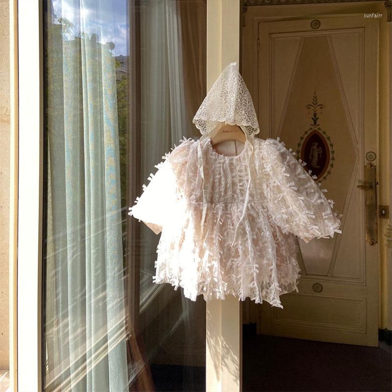 

Girl Dresses 2023 Fashion Korean Children Kids Baby Girls Autumn Warm Dress O Neck Long Sleeve Cotton Casual A-line Clothes, White