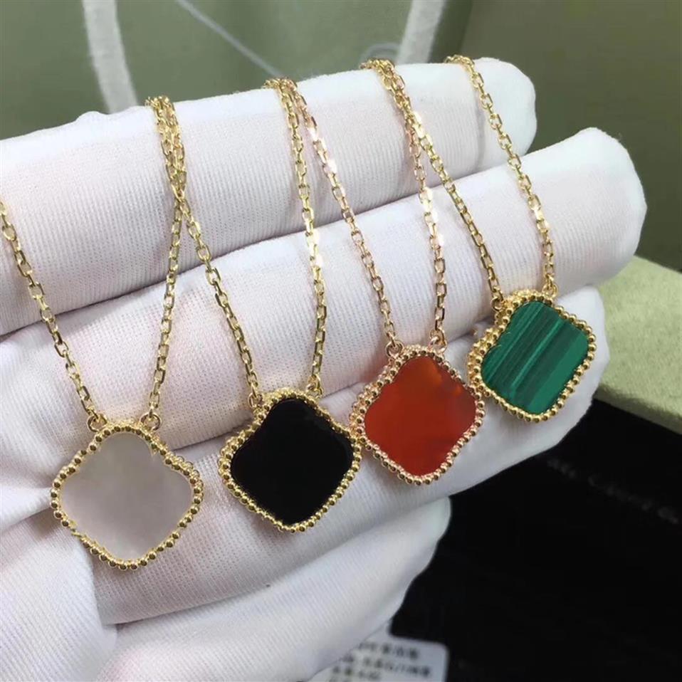 

2023-15mm Clover Necklaces Pendant shell agate titanium steel Plated 18K for Women Valentine's Mother's Day Engagement