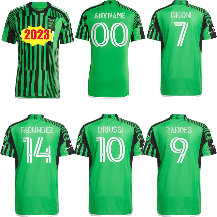 

2023 MLS Inaugural Austin FC soccer jerseys Home 23/24 Djitte Driussi Ring Cecilio Fagundez URUTTI football shirts, Green