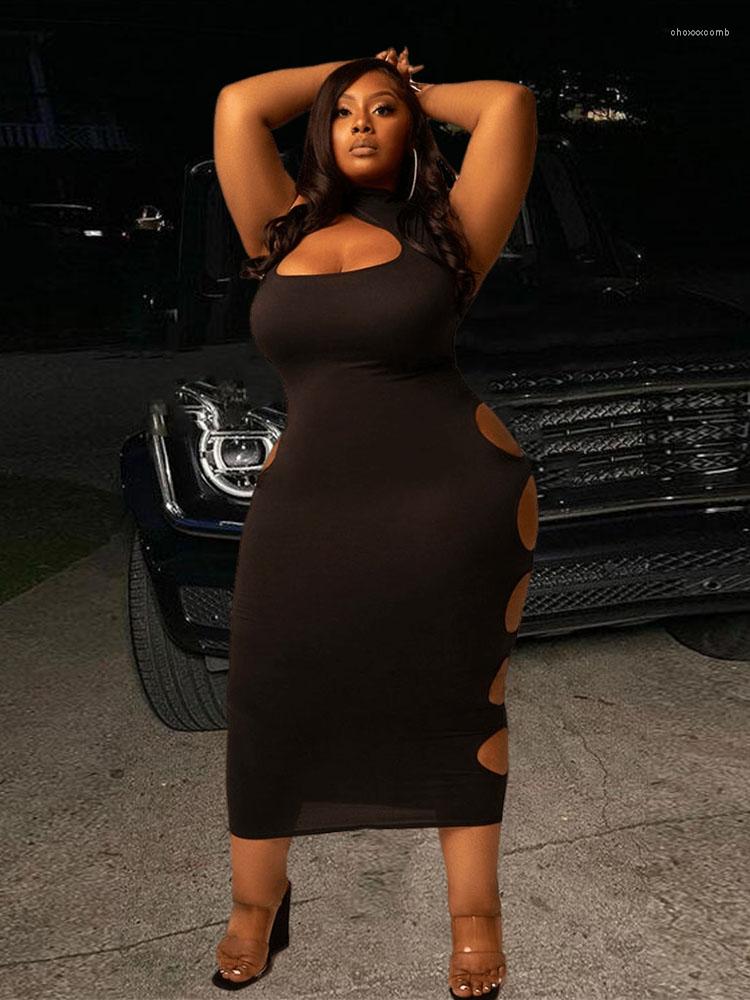 

Plus Size Dresses Women Clothing Summer Midi Dress Bodycon 2023 Hollow Out Sexy Parti Clubwear Wholesale Bulk Drop, Sky blue