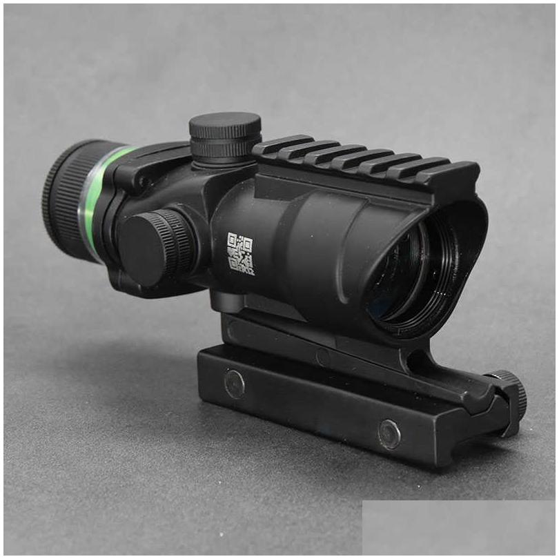 

Scopes Tactical 4X32 Green Fiber Optics Prism Rifle Scope 20Mm Weaver Picatinny Mount Base Hunting Shooting Riflescope Drop De Dhcfx, As show