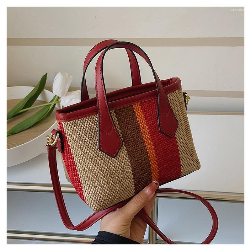 

Evening Bags Shoulder Bag Women Canvas Vintage 2023 Summer Trendy Fashion Crossbody Top-Handle Handbags Clutches Portable Storage, As shown 3