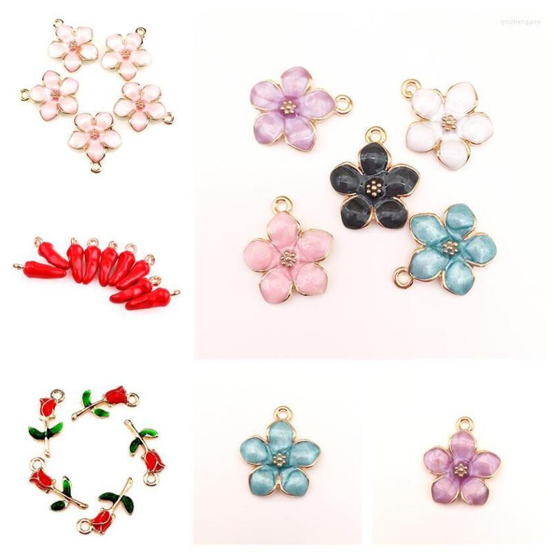 

Charms 20PCS/lot Rose Flower Pepper Chili Floating Pendant Fit For Glass Magnetic Locket Bracelet Necklace