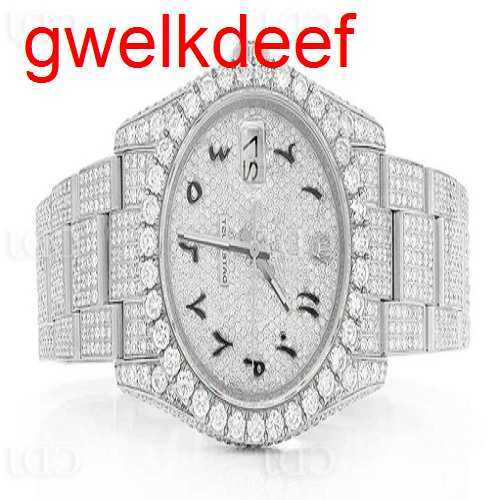 

Wristwatches Luxury Custom Bling Iced Out Watches White Gold Plated Moiss anite Diamond Watchess 5A high quality replication Mechanical 94EJ