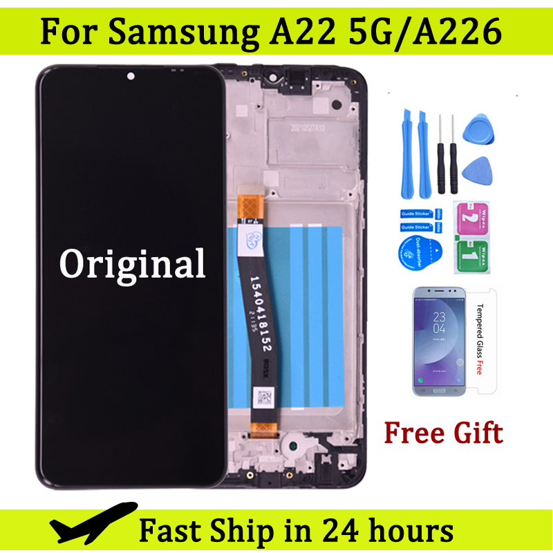 Original For Samsung Galaxy A22 5G LCD Display Touch Screen Digitizer Assembly Replacement For A226 A226B SM-A226B/DSN Display-image-842705603