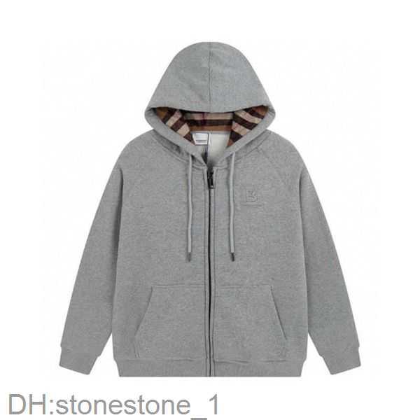 

Burbrerys Hoodies 2022ss Autumn Winter Lining Plaid Embroidery Letter Pullover Sweater for Men and Women 2nchv, Black