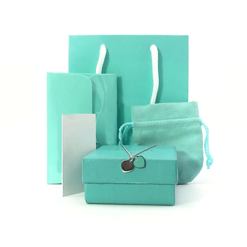 

10mm heart necklace woman A set of packaging stainless steel blue pink green pendant jewelry Valentine Day Christmas gifts for girlfriend wholesale