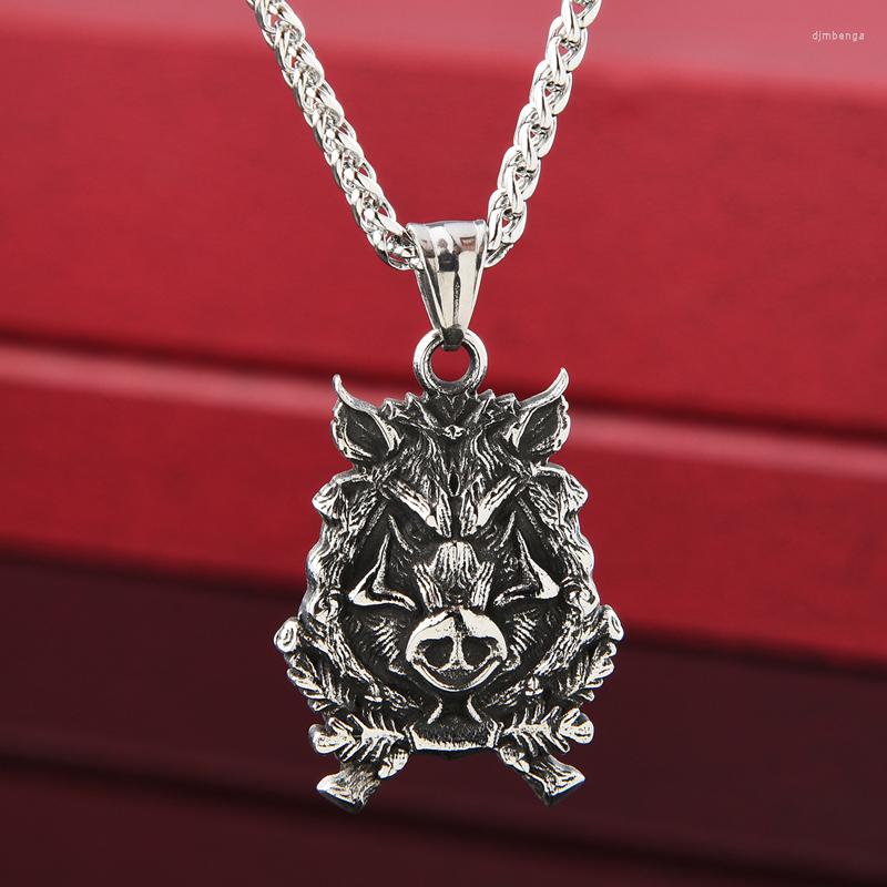 

Pendant Necklaces Wild Boar Head Necklace Vintage Jewelry