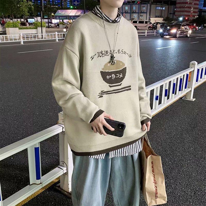 

Men's Sweaters Japan Style Knitted Sweater Men Clothing Harajuku Pullover Fashion Mens Clothes -2XL 2023 Winter, Color 2
