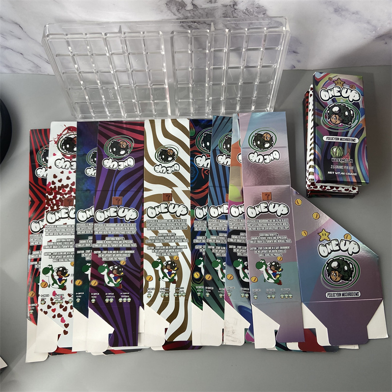 

One Up Chocolate Mold Mould Compitable milk Chocolate Packing Boxes Wrapper Mushroom Bar 3.5G 3.5 grams Oneup Packaging Pack Package Box wholesale