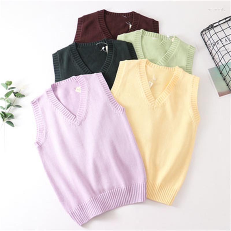 

Women's Vests Korean Fashion 2023 Japan School Girl Uniform Vest Sweater Navy Daily Streetwear Vintage Womens Tops PZ3071 Guin22, Coffee