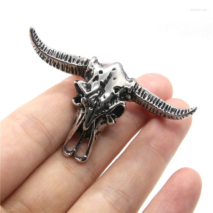 

Pendant Necklaces Est Bull Head Skull Mens 316L Stainless Steel Fashion Punk
