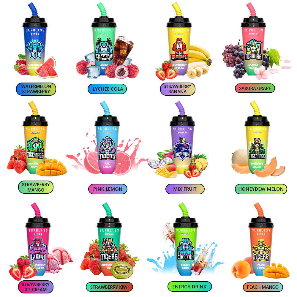 

E cigarette puff 8000 vapes Supbliss Bingo 8000 Puffs disposable vape Pen Mesh Coil Control Type-C Rechargeable 600mAh Battery 16ml Prefilled Randm Serise Big Pods