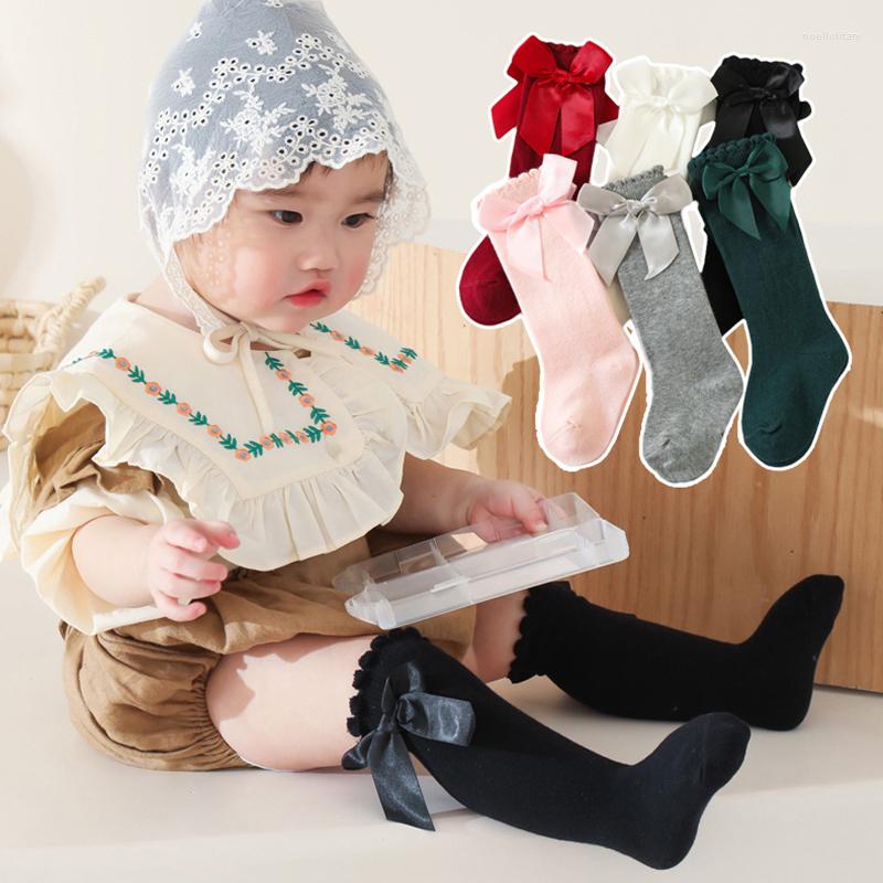 

Women Socks 2023 Baby Solid Color Tight Highs Stockings Long Kids Bow Toddlers Cotton School Princess For Children, Black