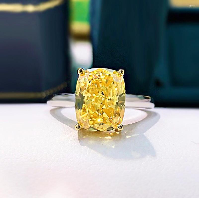 

Cluster Rings 925 Sterling Silver Sparkling Created Moissanite Small Topza Wedding For Women Engagement Party Fine Jewelry Gifts