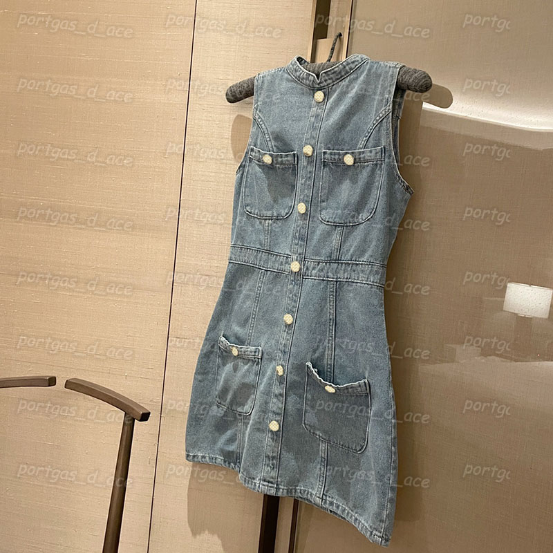 

Denim Women Skirt Dress Vintage Sleeveless Midi Tank Dress Fashionable Girl Blue Vest Skirts, Blue with label *0213