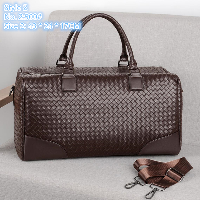 

Factory wholesale men shoulder bags 2 styles street fashion woven handbag simple Joker solid color leather backpack wet and dry separation fitness bag, Black-500#-style 2