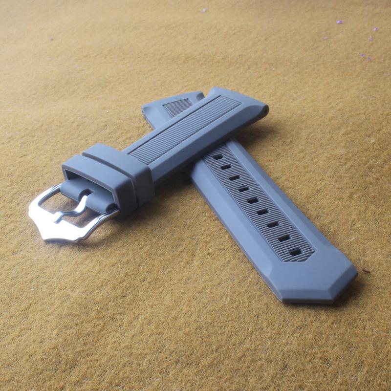 

Watch Bands 18mm 19mm 20mm 21mm 22mm 24mm Grey Watchbands Silicone Rubber Strap Soft Waterproof For Sport Wristwatch Mens Accessories