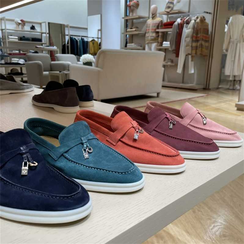 

Italy Original Designer Shoes Rolopiana Pure original pina women's shoes autumn style leather LP loafers with soft soles to push the trend of lazy casual