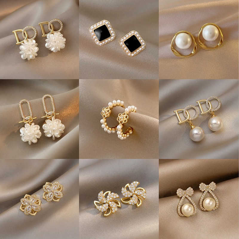 

S925 silver needle Korean New Pearl Earrings women's simple temperament versatile