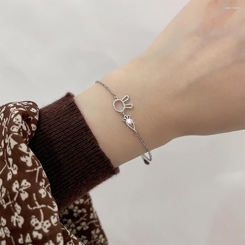 

Charm Bracelets Silver Color Carrot For Woman Friendship Cute Adjustable Chain Bracelet Simple Jewelry